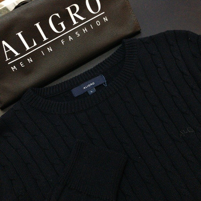 Áo len dài tay nam aligro ALEND027 màu đen