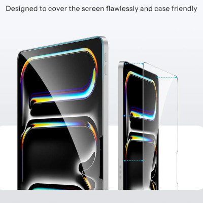 Miếng dán màn hình kính cường lực cho iPad Pro 13 inch M4 2024 , iPad Pro 11 inch M4 2024 , iPad A16 , Air 11 2025 , Air 13 2025 hiệu Pro Glass (mỏng 0.2 mm, vát cạnh 2.5D, chống trầy, chống va đập - hàng nhập khẩu