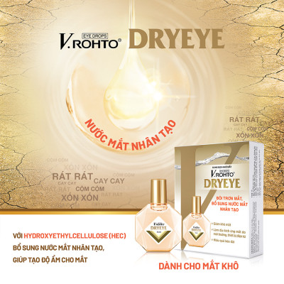 Combo 2 Nước nhỏ mắt cấp ẩm & bổ sung nước mắt nhân tạo V.Rohto DryEye 13ml