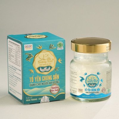 Tổ Yến Chưng Sẵn Ăn Kiêng Yến Sào Hoàng Kim (Không Đường) - Vị Ngọt Từ Cỏ Ngọt Tự Nhiên - OCOP 4 Sao (Hộp 1 Hũ x 70ml)