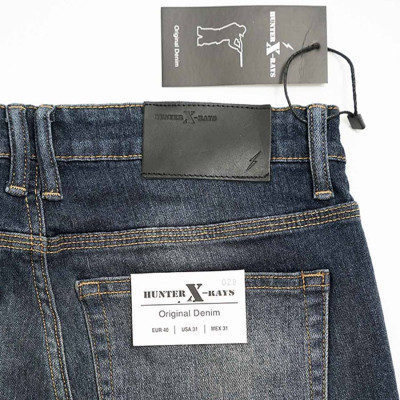 Quần Jeans Nam Cao Cấp HUNTER X-RAYS Form Slimfit Thun Màu Xanh Căn Bản D28