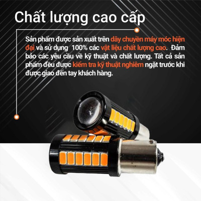 Bóng đèn led hậu 1157 Chipset 33 Bóng led có thấu kính hội tụ thế hệ mới cao cấp siêu sáng