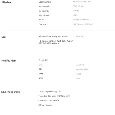 Smart Tivi Xiaomi TV A43" FUD 2025 - 43 Inch - Hàng Chính Hãng, Bảo Hành 24 Tháng