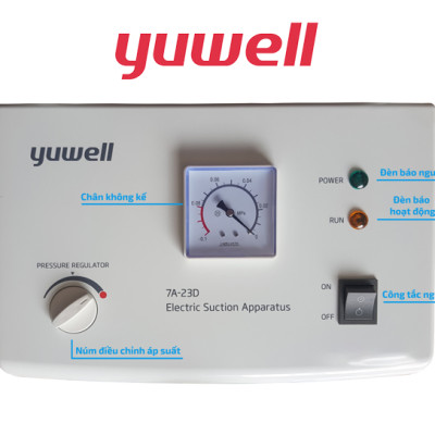 Máy Hút Dịch 2 Bình Công Suất Lớn YUWELL 7A-23D(20L) - Nhập Khẩu Chính Hãng - Bảo Hành 1 Năm