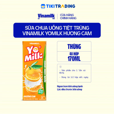 Thùng 48 hộp sữa chua uống hương cam Yomilk 170ml