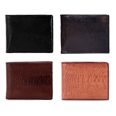 HP2426-27-28-29 - Ví nam Huy Hoàng da đà điểu da trơn màu đen, nâu đất, nâu đỏ, vàng bò