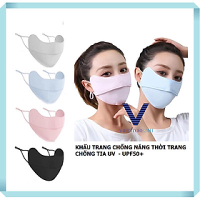 Khẩu Trang Vải Thun, Chống Nắng, Chống Tia Cực Tím UV UPF50+ Có Nút Chỉnh Dây