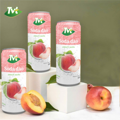 [Thùng 24 lon 320ml] Soda Đào TVT - Nước cốt đào tự nhiên cùng soda nhẹ nhàng