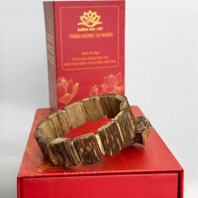 Lách bì dầu đeo tay trầm hương tự nhiên vòng tay nam nữ phong thuỷ may mắn bình an - Xưởng Mộc Việt