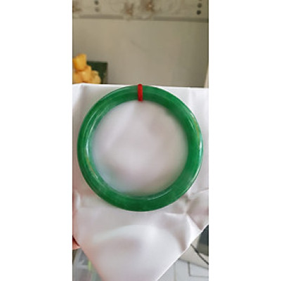 Vòng tay Nam Nữ đá Cẩm Thạch Đậu Lý QC 65mm x chột 10mm Vòng màu xanh đậm Anh Chị tay to Cân Nặng 75kg - 85kg đeo ạ