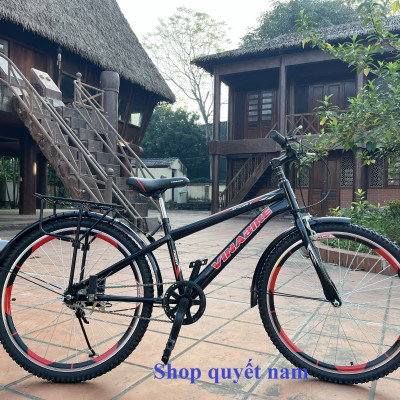 Xe đạp thể thao Vinabike cỡ 24, 26in 3 màu xanh/đỏ/đen, Phù hợp với người cao 1m35 trở lên