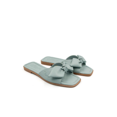 Dép Quai Thắt Nơ Da Micro Tomoyo TMW31904