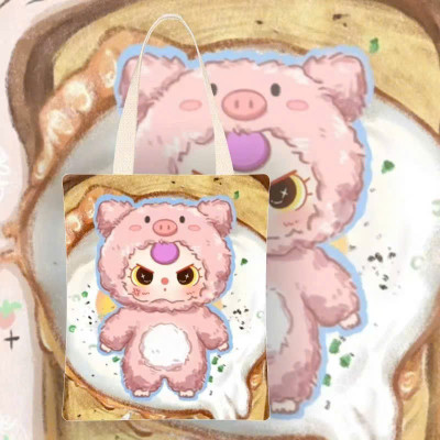 [KoSuyTu] Túi Vải Canvas Cao Cấp Hot Trend Họa Tiết Ba.By.Thr.ee - Size Lớn 35×40cm - Trẻ Trung, Đi Học, Đi Chơi