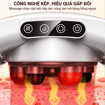 Đai Massage Bụng Hỗ Trợ tan Mỡ Bụng, Xoa Bóp Cùng Lúc Làm Nóng, Mát Xa Cổ Vai Lưng Đùi  Megou TY-308 BH 1 Năm - Podi92