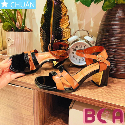 Sandal nữ hở mũi cao 6 phân RO657 ROSATA tại BCASHOP với thiết kế quai sau tiện lợi, lót êm ái giúp chân luôn thoải mái