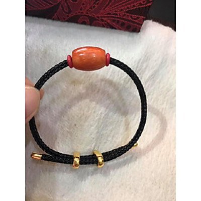 VÒNG TAY LU THỐNG KIỂU ĐÁ CẨM THẠCH CAM ĐỎ DÂY ĐEN MỚI ĐẸP KHÓA RÚT MAY MẮN TÀI LỘC XINH XẮN  TAY NỮ MỆNH HỎA MỆNH THỔ TAY NHỎ LỚN ĐEO VỪA HẾT Ạ  VÒNG FREE SIZE CHỈNH SỬA THEO TAY TÙY Ý Ạ