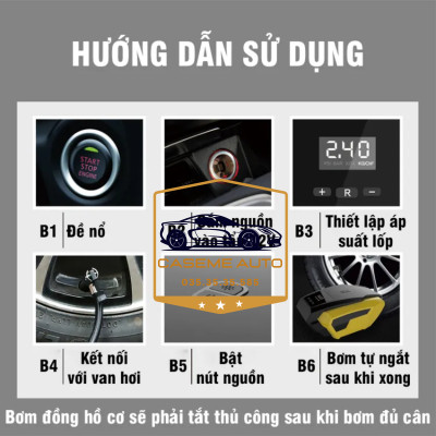 Bơm Lốp ô tô dự phòng Điện Tử Tự Ngắt Có Đèn Pin TANGDi cài đặt thông số tự động ( mã 1011) - Hàng Chính Hãng