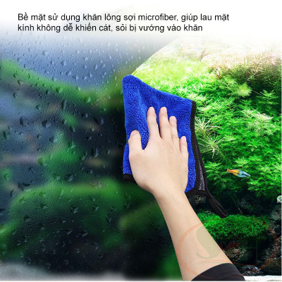 Khăn lau Houyi vải sợi làm sạch bề mặt bể kính thủy sinh cá tép