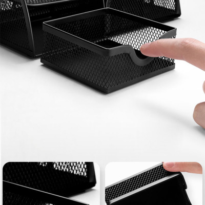 Hộp đựng bút để bàn Văn Phòng Phẩm NASI NS06 nhiều ngăn bằng thép sơn tĩnh điện cứng chắc khay đựng kệ để bút học sinh 