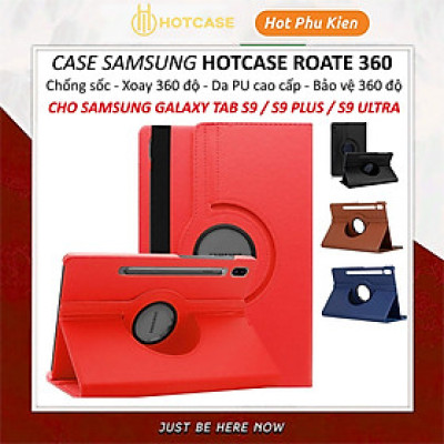 Case bao da chống sốc xoay 360 độ cho Samsung Galaxy Tab S9 / S9 Plus / S9 Ultra hiệu HOTCASE (thiết kế siêu mỏng hỗ trợ Smartsleep, gập nhiều tư thế, tản nhiệt tốt) - hàng nhập khẩu