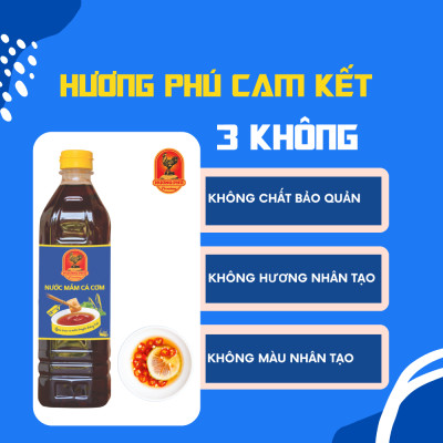 Nước mắm cá cơm Hương Phú 12 độ đạm 1000ML - Thùng 12 chai - Hàng Chính Hãng