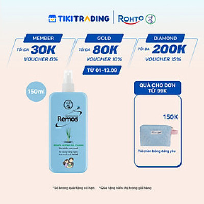 Xịt chống muỗi Rohto Mentholatum Remos Hương Sả Chanh 150ml