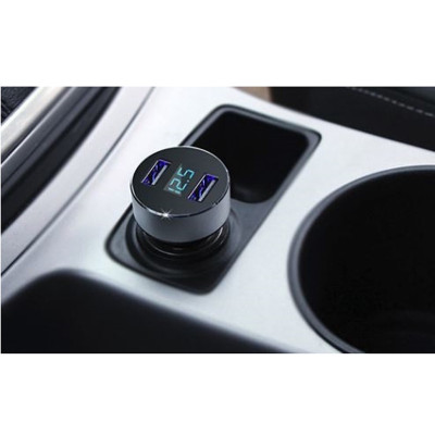 Tẩu Sạc Xe Ô Tô Có Màn Hình Led Hiển Thị | Tẩu Sạc 2 Cổng USB Cho Phép Sạc Cùng Lúc Nhiều Thiết Bị, Có Màn Hình Led Hiển Thị