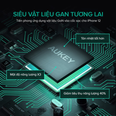 Củ Sạc Nhanh Omnia Aukey PA-B1 Cổng Type C Power Delivery 20W, Quick Charge 3.0 - Hàng Chính Hãng