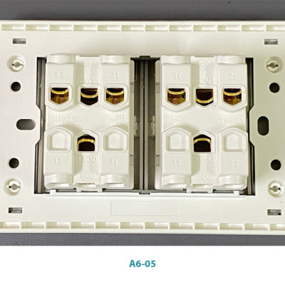 Bộ công tắc 4 hạt dài tràn viền Novalink A6-05 - Công tắc điện 1 chiều cao cấp, màu trắng sứ, An Toàn, Bền Bỉ