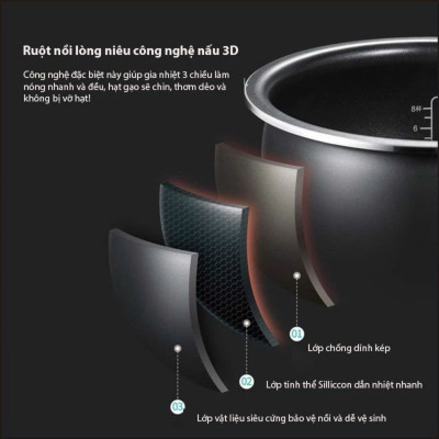 Nồi Cơm Điện Lòng Niêu Masuto 1,8L Nấu Cơm cháy, NẤU CHÁO Siêu Ngon, Lòng Nồi Dày Dặn, Gia Nhiệt 3 Hướng - Bảo Hành 1 Năm 1 Đổi 1. Hàng chính hãng