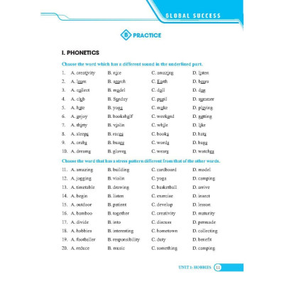 Sách - Global Success - Bài Tập Trắc Nghiệm Tiếng Anh Lớp 7 - Có Đáp Án - Tập 1 - Minh Thắng