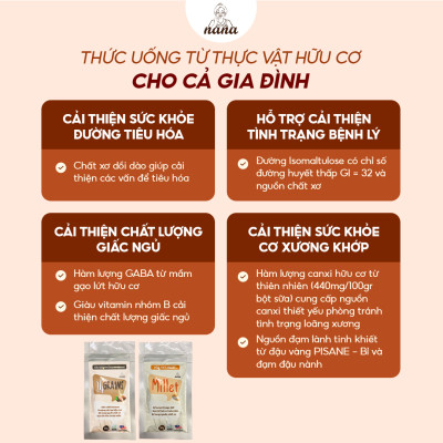 Combo Sữa Hạt Gạo Lứt Hữu Cơ Millet & 24Grains Gói 30g Nana Malaysia Cho Trẻ Từ 3 Tuổi & Người Lớn Bổ Sung Dinh Dưỡng - 24grains