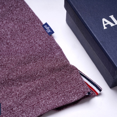 Áo phông nam Aligro Algplo49 cổ dệt màu hồng