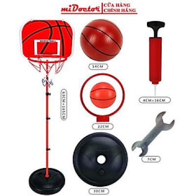 Bộ Đồ Chơi Bóng Rổ Cho Bé Thân Sắt (Full Phụ Kiện) – Chính Hãng miDoctor – Bóng Rổ Trụ Sắt Cao Cấp Cho Bé