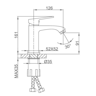Vòi chậu lavabo nóng lạnh Frap F1076- Hàng Chính Hãng LIÊN BANG NGA