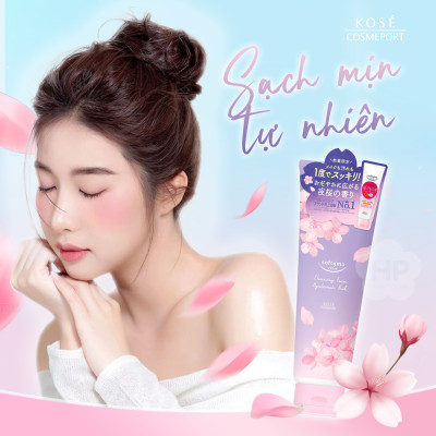 Dầu Tẩy Trang Và Sữa Rửa Mặt Làm Dịu Nhẹ Làn Da Hương Hoa Anh Đào Kose Softymo (240 mL & 190 G)