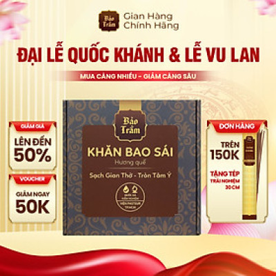 Khăn Bao Sái Bàn Thờ Bảo Trầm – Khăn Lau Đa Năng 12 Miếng/Hộp