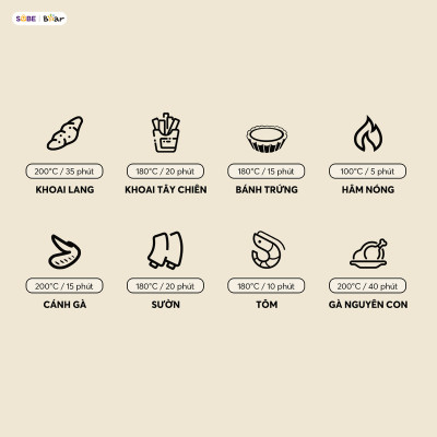 Nồi chiên không dầu Bear 6L AF-5H20J75 hàng chính hãng