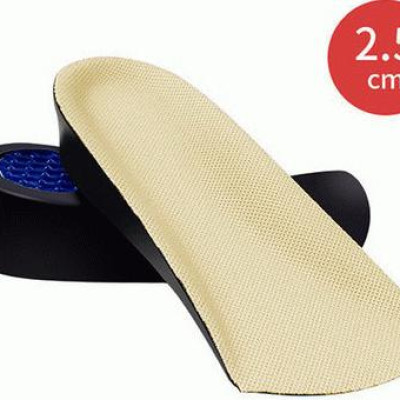 Lót giày tăng chiều cao thoáng khí PU nửa bàn - Màu da