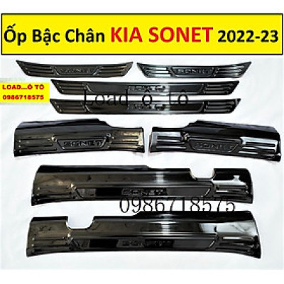 Ốp Bậc Cửa, nẹp Bước Chân Xe KIA Sonet 2022-2023 Mẫu Titan Cao Cấp