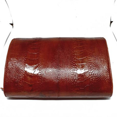 Túi đeo da đà điểu Huy Hoàng da chân màu nâu đỏ HT6417