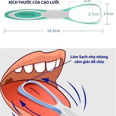 Dụng Cụ Cạo Lưỡi Người Lớn Sản Xuất Tại Thụy Sĩ Trisa Double Action