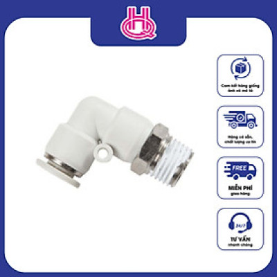 Đầu nối góc khí nén ren ngoài WPL Pneuflex, cút nối nhanh khí nén - hàng chính hãng