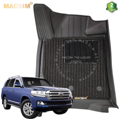 Thảm lót sàn 2 lớp  xe ô tô TOYOTA LAND CRUISER 2009- đến nay Nhãn hiệu Macsim 3W  chất liệu nhựa TPE đúc khuôn cao cấp - màu đen