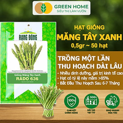 Hạt Giống Măng Tây Xanh Greenhome, Gói 0.5g~50 hạt, Dễ Trồng Quanh Năm, Nảy Mầm Cao, Thu Hoạch Nhanh, Năng Suất Cao T19