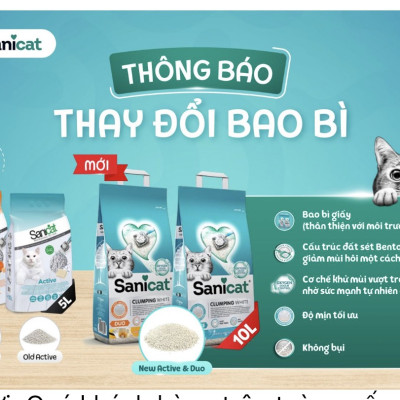 SANICAT  Cát vệ sinh Hoa Hồng - (Betonite- Đất sét) - 8L