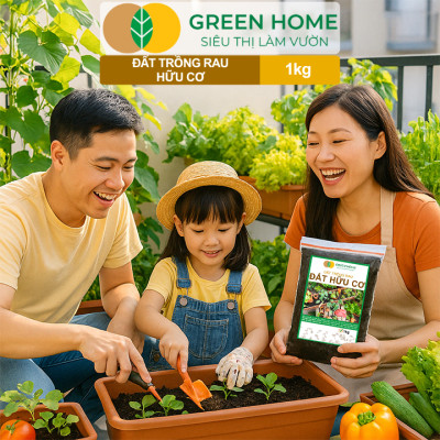 Đất Trồng Rau GreeHome, Sfarm, Bao 20dm3 (10kg), Hữu Cơ, Trộn Sẵn, Đầy Đủ Dinh Dưỡng Cho Rau, Củ