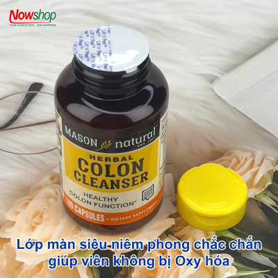 Colon Cleanser Mason Natural Hộp 100 viên làm sạch đại tràng giảm đầy hơi tiêu hóa khỏe ngừa táo bón