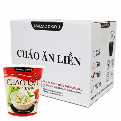 Cháo gà Asuzac thùng 12 ly (36 g x 12 ly)