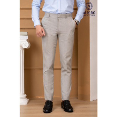 Quần âu nam Aligro màu xám vuông nhỏ, chuẩn form slimfit, tôn dáng ALGO1040